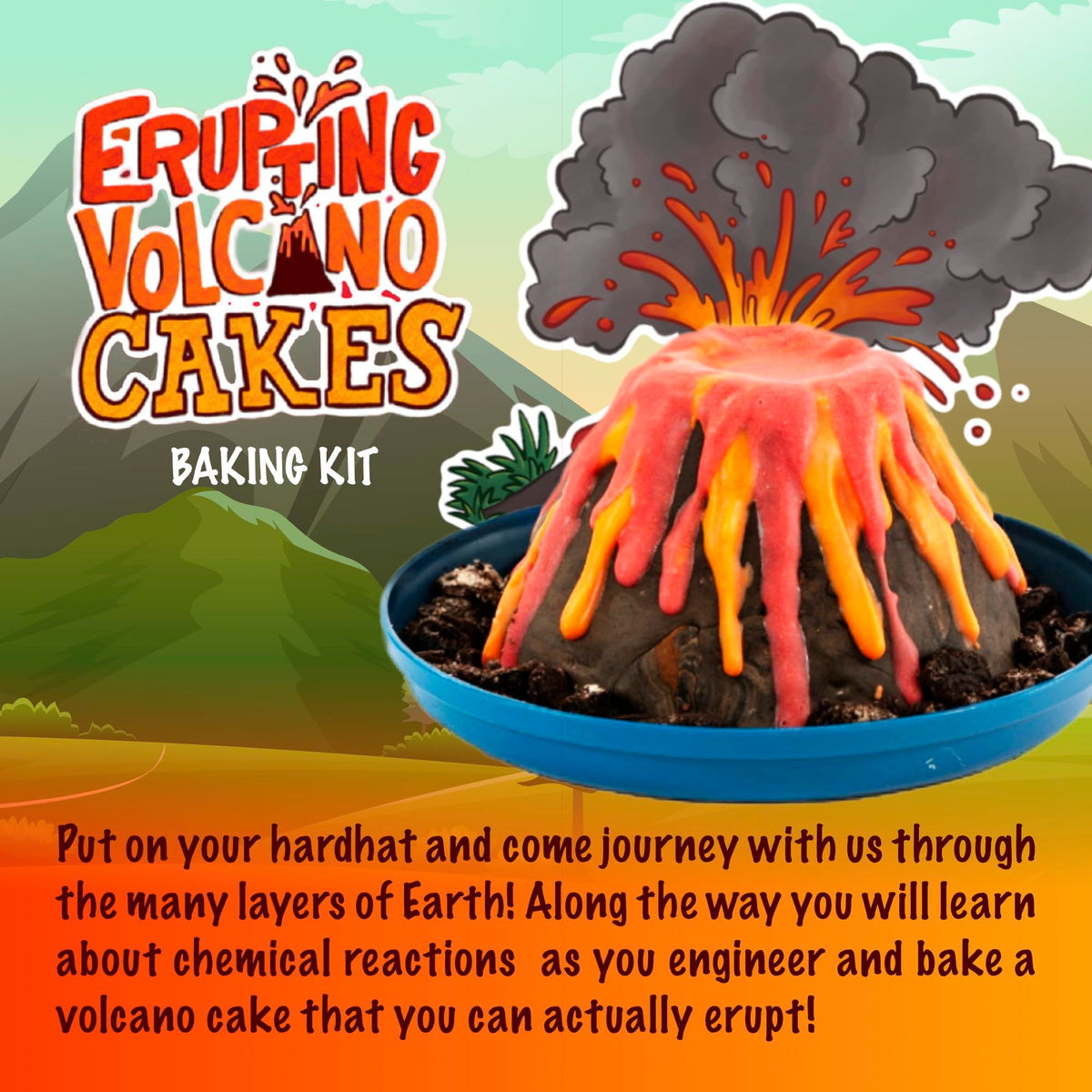 I'm The Chef Too! volcano adventure ingredients shown for hands-on cooking.