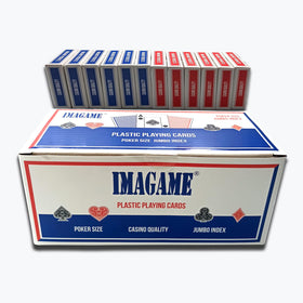 IMAGAME smooth fronts and frosted backs aid quick dealing.