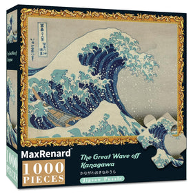 MaxRenard Game 1000 Pieces Jigsaw Puzzle for Adult Fine Art Collection Toy The Great Wave Off Kanagawa Puzzle