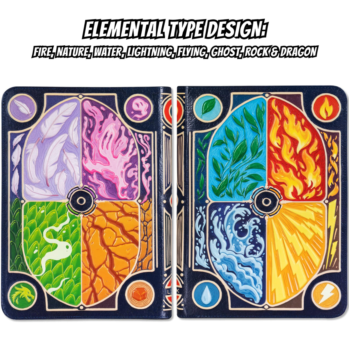 LYNX Pokemon binder back view with reinforced cover for enhanced protection during transport.