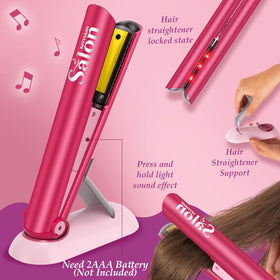 G.C Girls Hair Salon Toys – Pretend Play Hair Styling Kit with Realistic Blow Dryer, Straightener & Apron