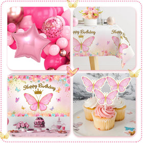 FengRise Happy Birthday butterfly banner conveys joyful party vibes