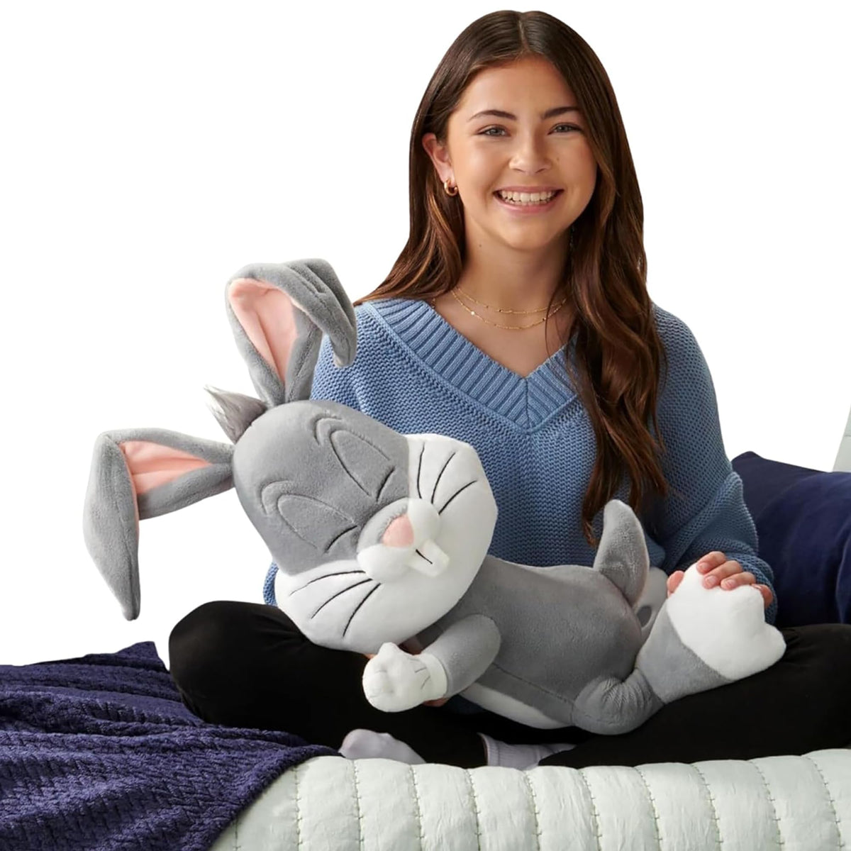 Jazwares Looney Tunes Bugs Bunny 18-Inch Sleeping Plush – Official Warner Bros Licensed
