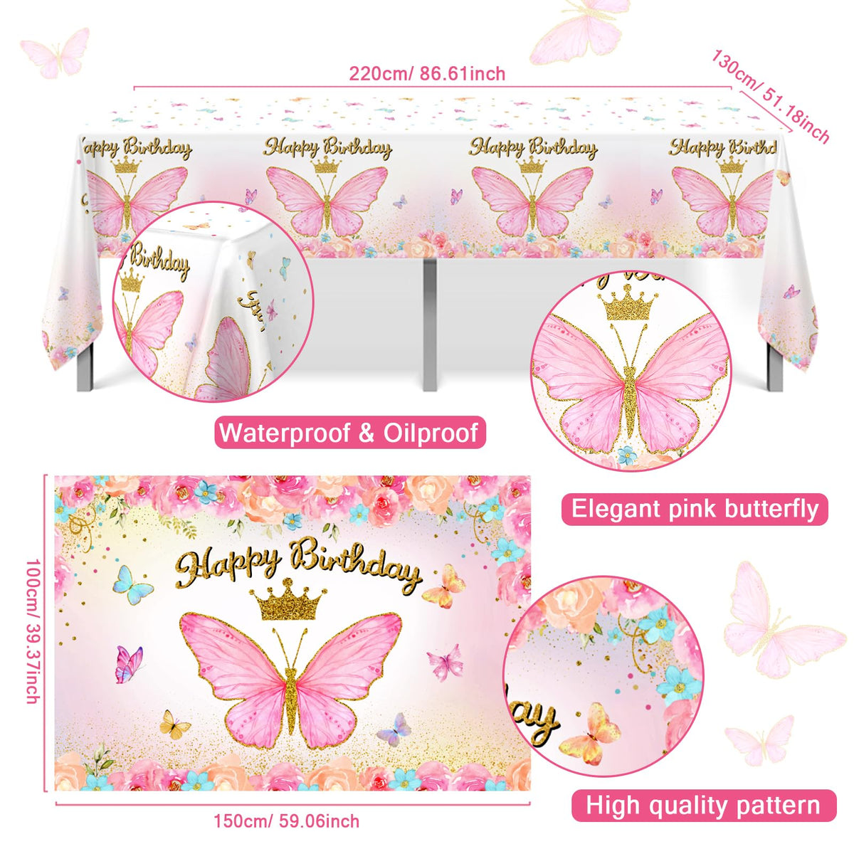 FengRise butterfly tablecloth protects surfaces while brightening the dining area
