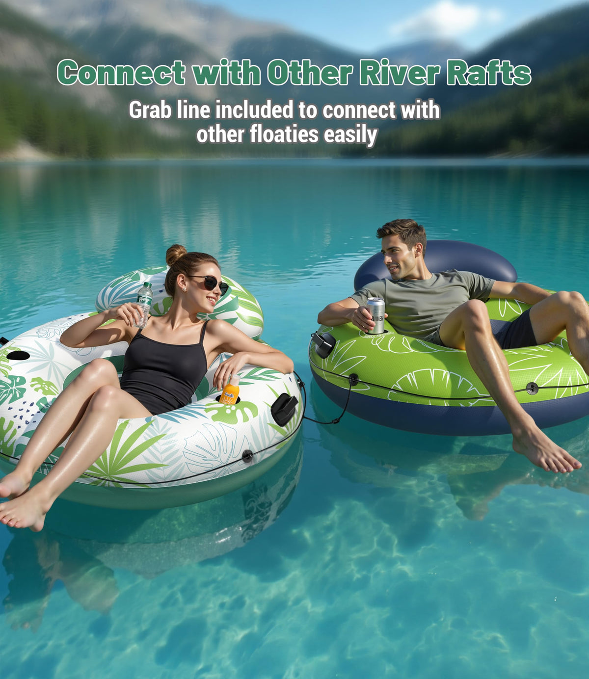 JOSEN raft with two valves, grab ropes, and pad eyes for versatility