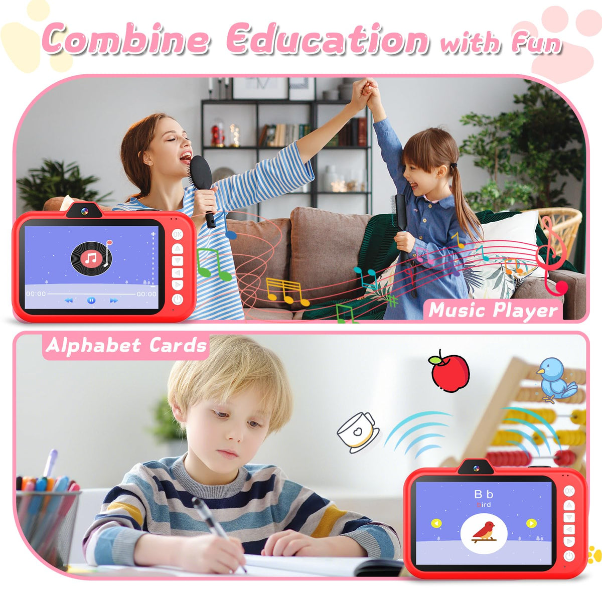 CHAKEYAKE Kids Camera – Rotating Zoom Lens, 3.5” Screen, 1080P Toy Camera with 32GB Card