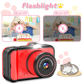 CHAKEYAKE Kids Camera – Rotating Zoom Lens, 3.5” Screen, 1080P Toy Camera with 32GB Card