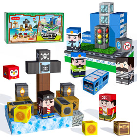 IMAGIC TOWN police-station and pirate-ship set sparks imaginative STEM play