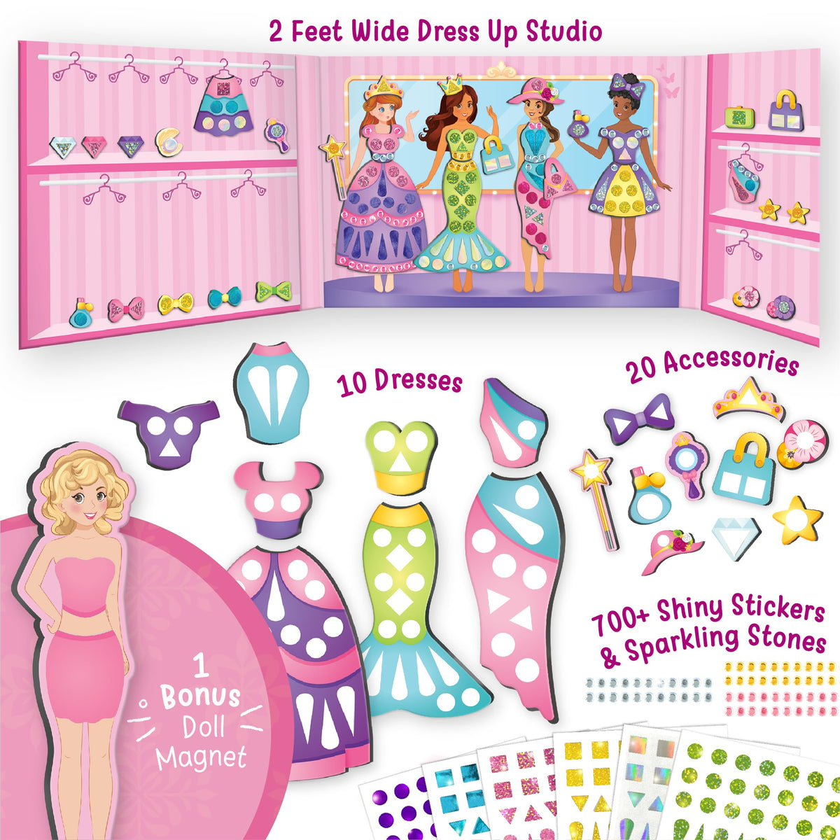 Imagimake DIY Magnetic Dress-Up Princess magnet doll invites endless pretend fashion stories.