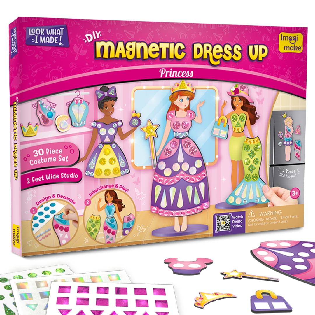 Imagimake DIY Magnetic Dress-Up Princess dresses spark imaginative play and stylish outfits.
