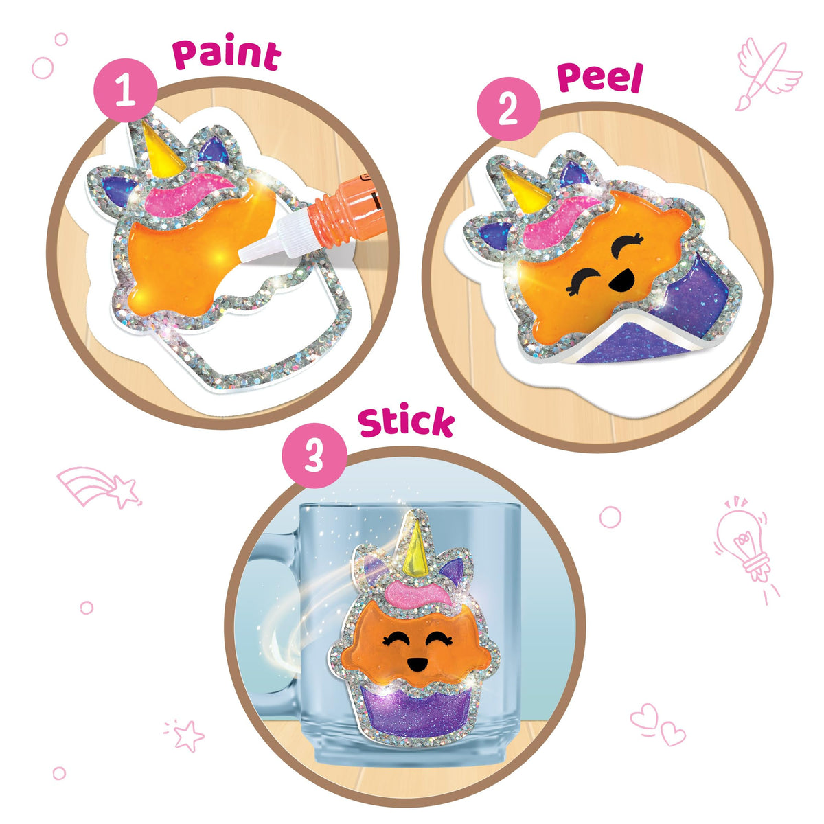 Imagimake face detail sticker sheet adds personality to unicorn designs.