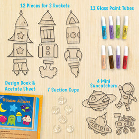 Imagimake glass paint tubes rocket colors enable easy, vibrant DIY art at home.