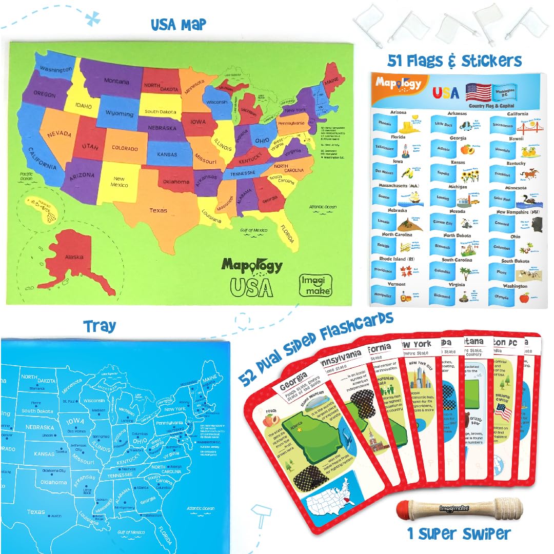 Imagimake Mapology 50-states pieces help build memory of state locations.
