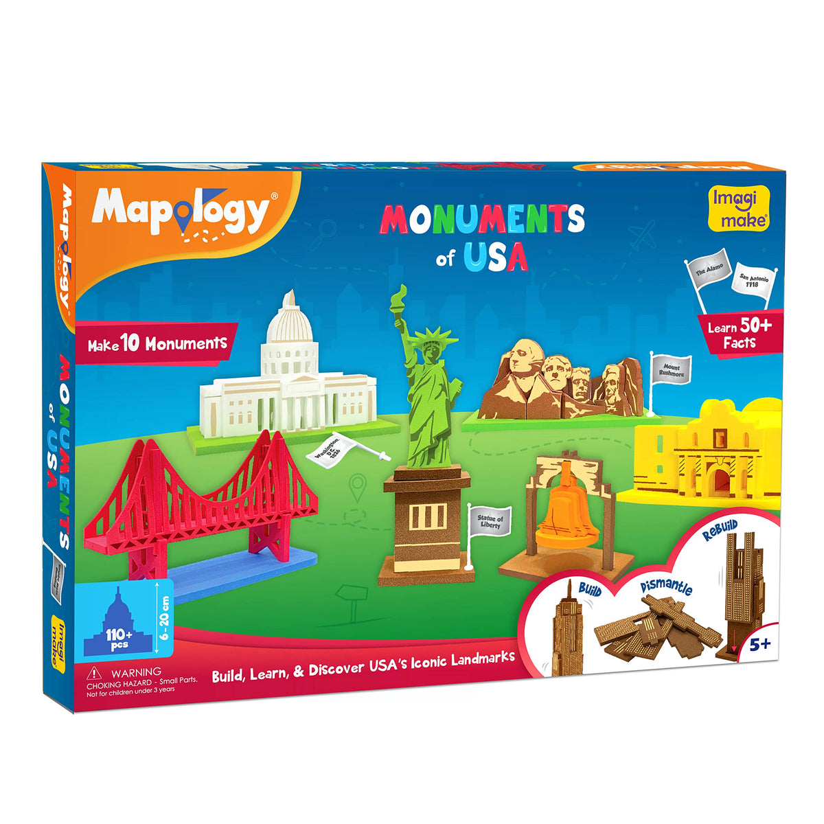 Imagimake Mapology Capitol Building 3D puzzle boosts fine motor skills and planning