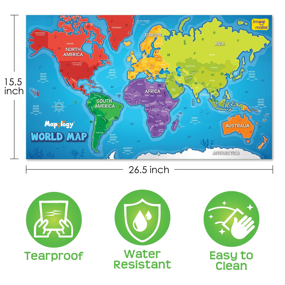 Imagimake Mapology wall-mounted poster tack for secure display