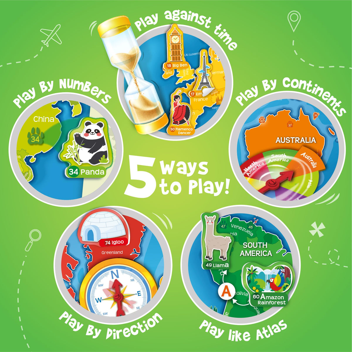 Imagimake Mapology spinners invite continents exploration and play