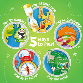 Imagimake Mapology spinners invite continents exploration and play