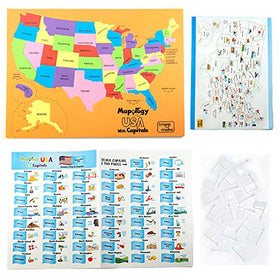 Imagimake Mapology US map pieces shaped like states with flags for geography practice