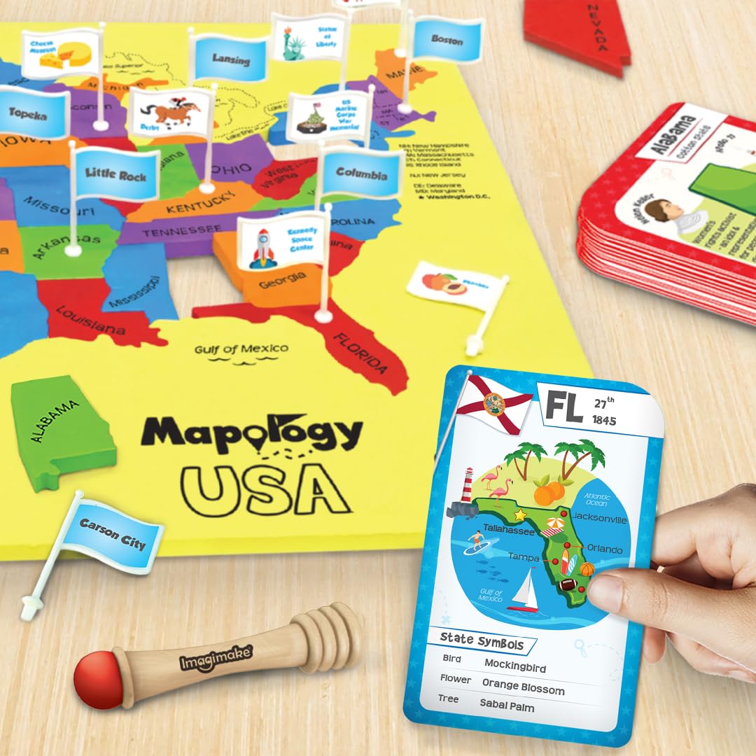 Imagimake Mapology Washington DC card highlights political geography for learning.