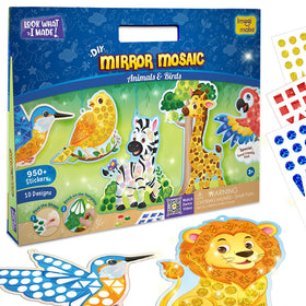 Imagimake Mirror Mosaic Animals design templates for kids to color and learn shapes