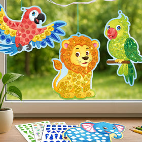 Imagimake Mirror Mosaic Animals offers a mess-free activity for on-the-go play