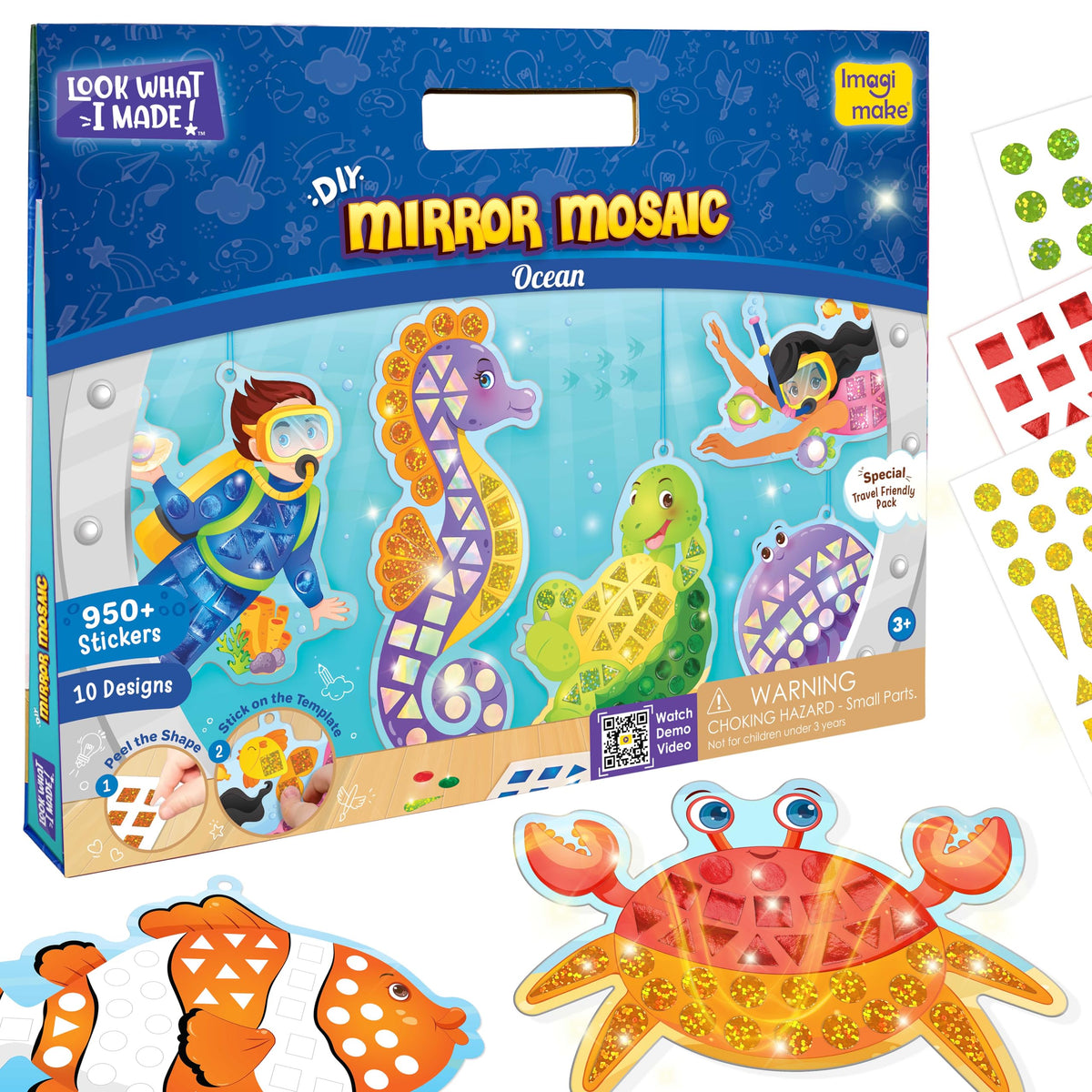 Imagimake Mirror Mosaic ocean stickers for mess-free, colorful crafts.