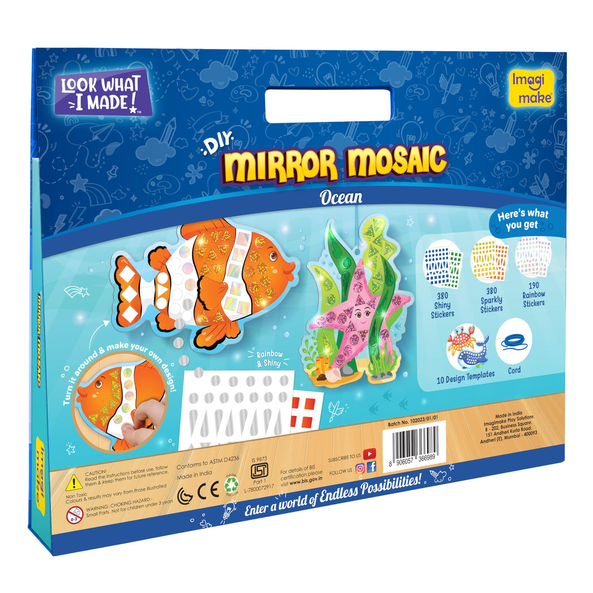 Imagimake Mirror Mosaic safety standards ensure kid-friendly crafting.
