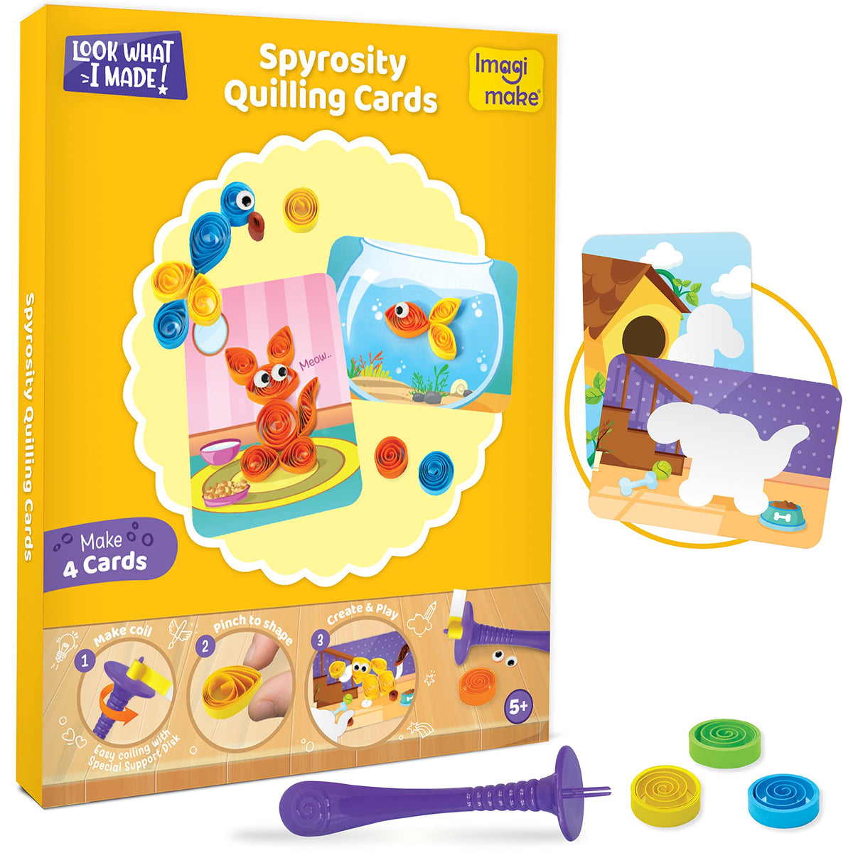 Imagimake paper quilling activity with colorful strips and simple folds