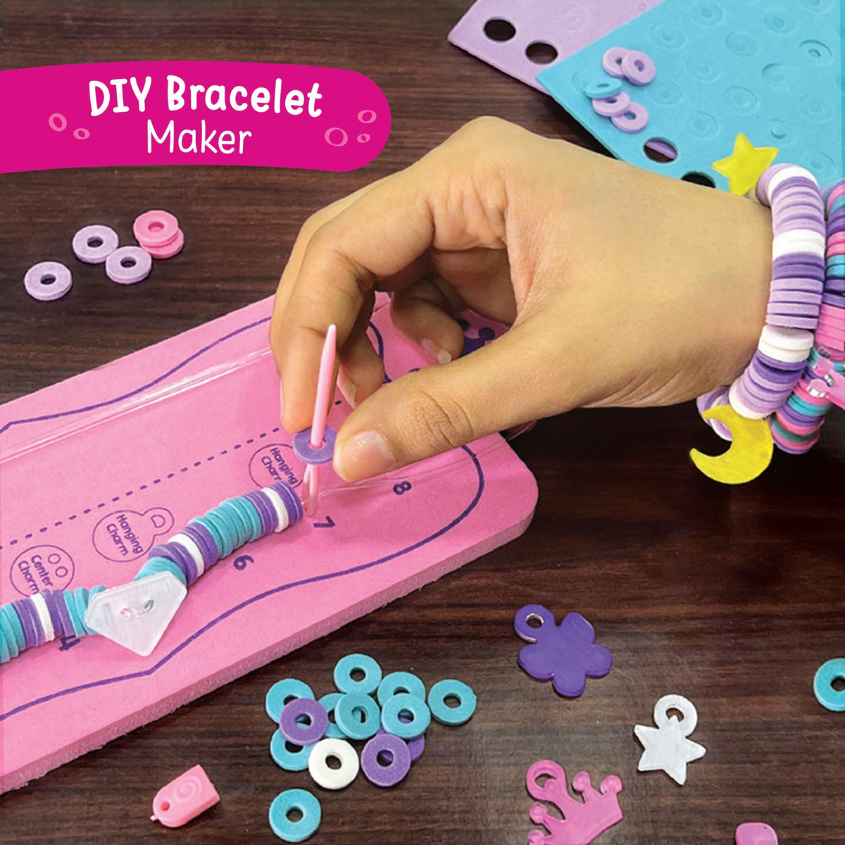 Imagimake Princess Craft Kit diamond art accents add sparkle to crafts.