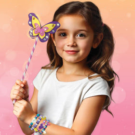 Imagimake Princess Craft Kit colorful stickers invite design and color coordination.