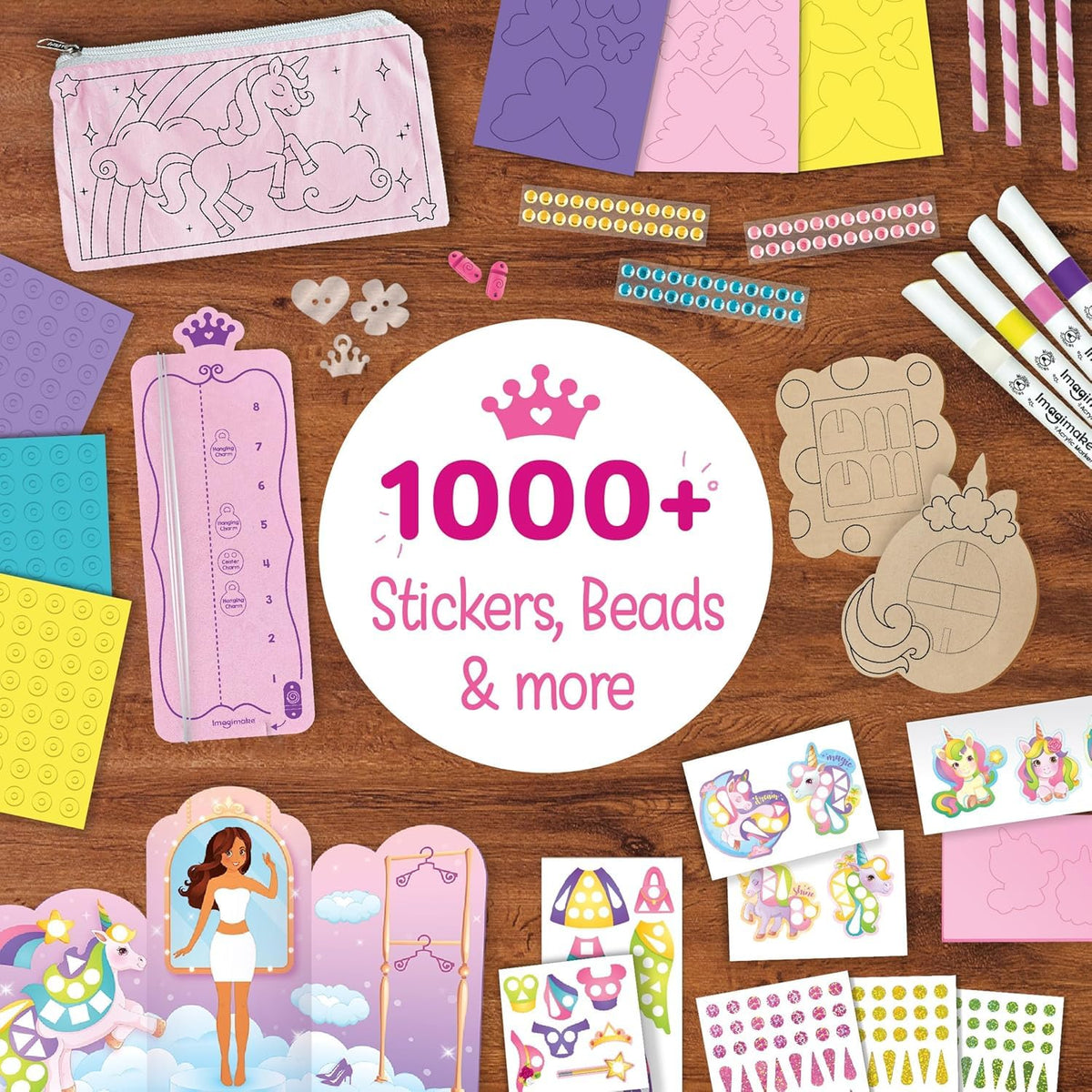 Imagimake Unicorn magnetic dress-up studio offers endless mix-and-match fashion.