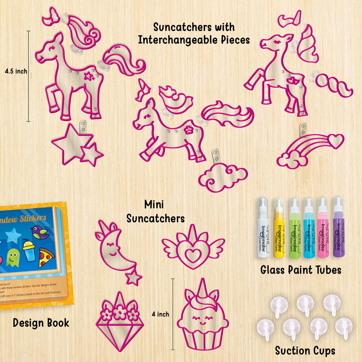 Imagimake unicorn suncatchers offer 64 design options to spark color exploration.