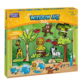 Imagimake Window Art Jungle piece 1 ready for glass painting to spark imagination.