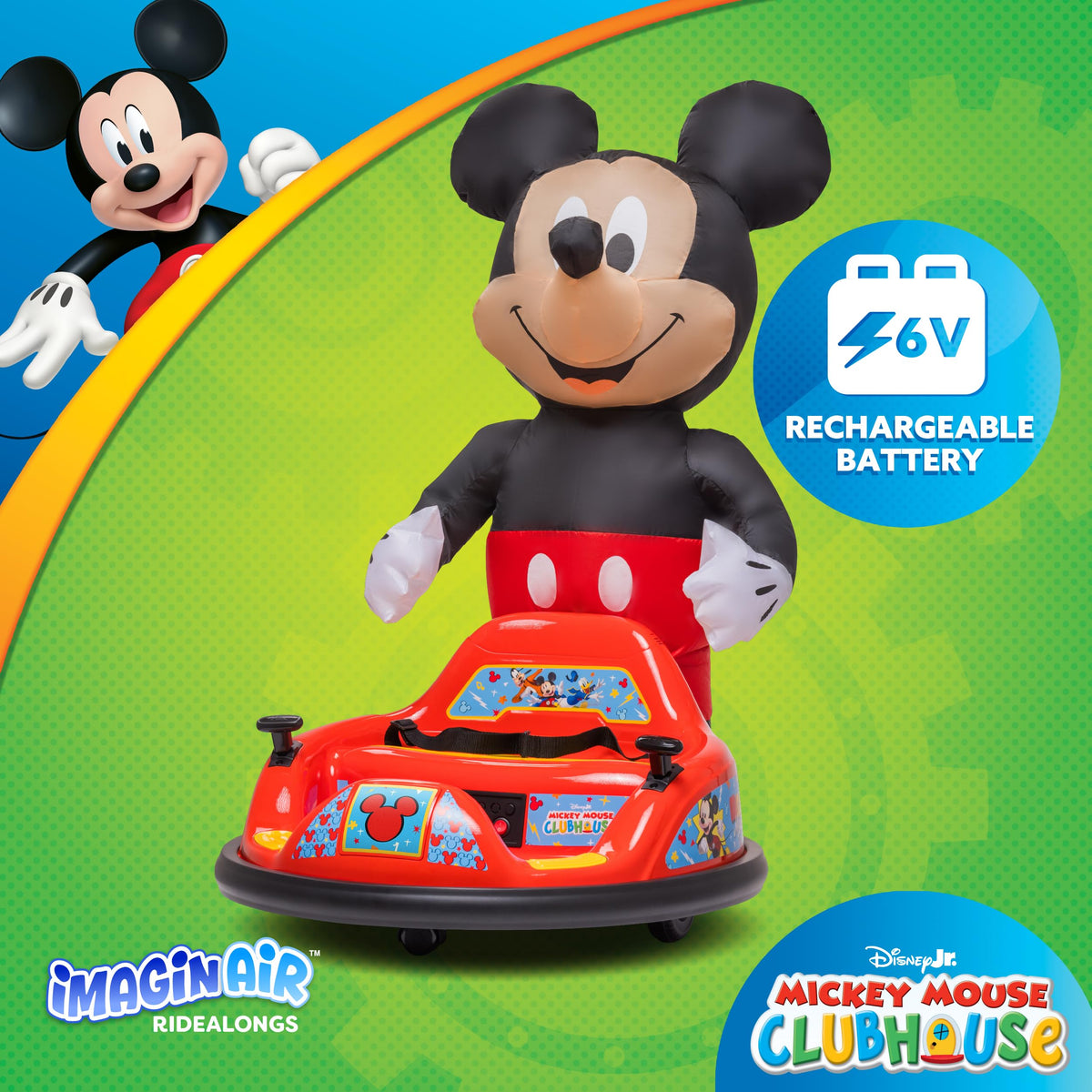 Imaginair 6V bumper car front air fan supports quick auto-inflation setup.