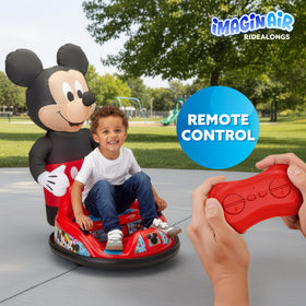 Imaginair 6V Mickey Mouse bumper car inflatable cover for imaginative indoor and outdoor play.