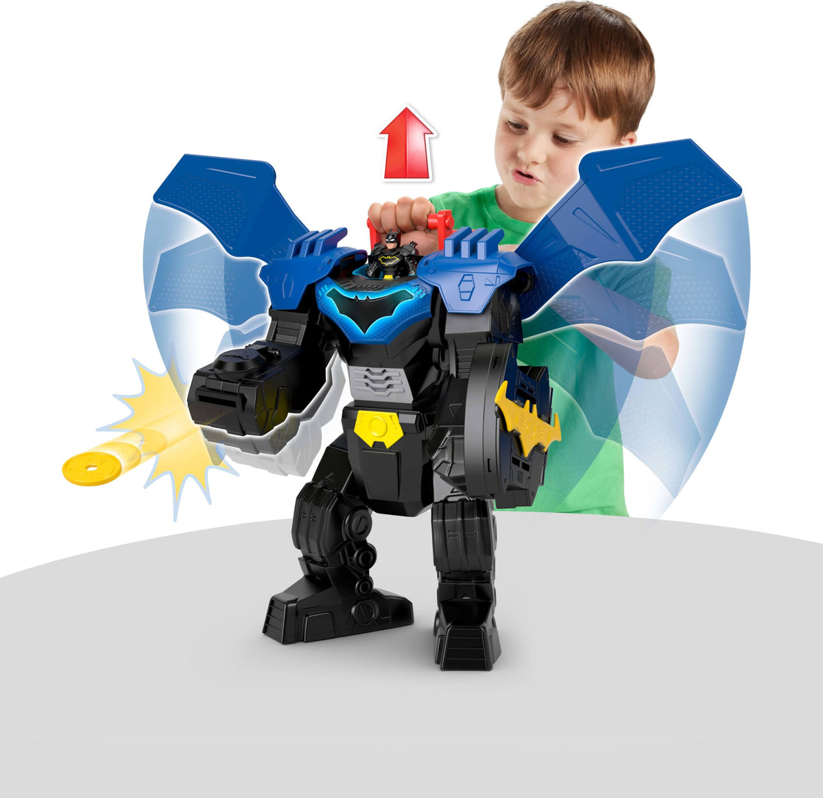 Cockpit interior view showing the 3-inch Batman figure