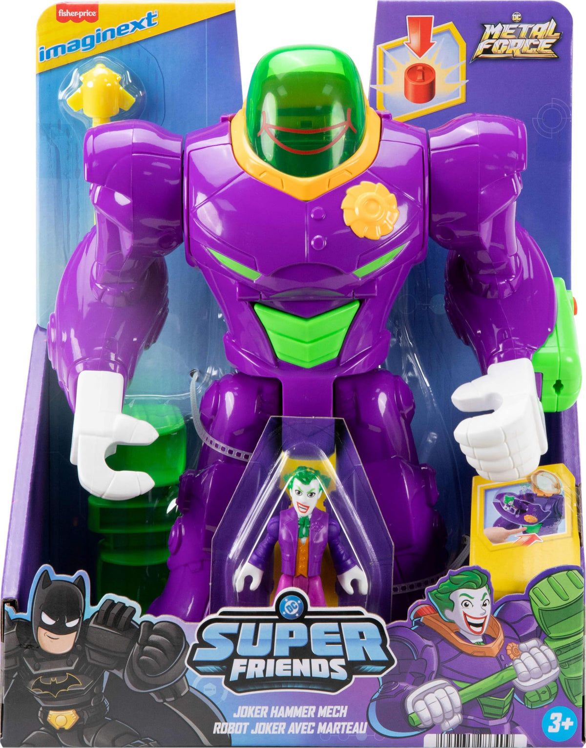 Imaginext Joker epic battle scene prompting imaginative play
