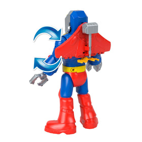 Exo Suit launches projectiles for action-packed play moments.