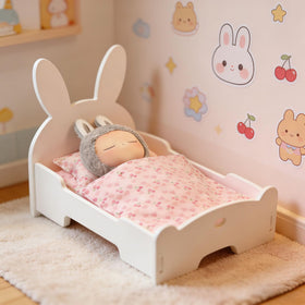 IMAKARA blanket with heart cherry pattern adds charm to doll bedrooms.