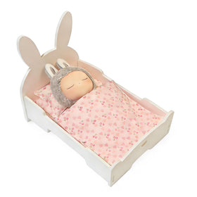 IMAKARA miniature bed for Labubu dolls enhances dollhouse realism.