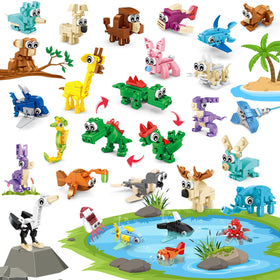 IMCUAMK 24-pack animal building sets on display, ideal for party favors and classroom rewards.