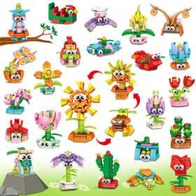 IMCUAMK 36-pack valentines flower blocks for creative play and gifts