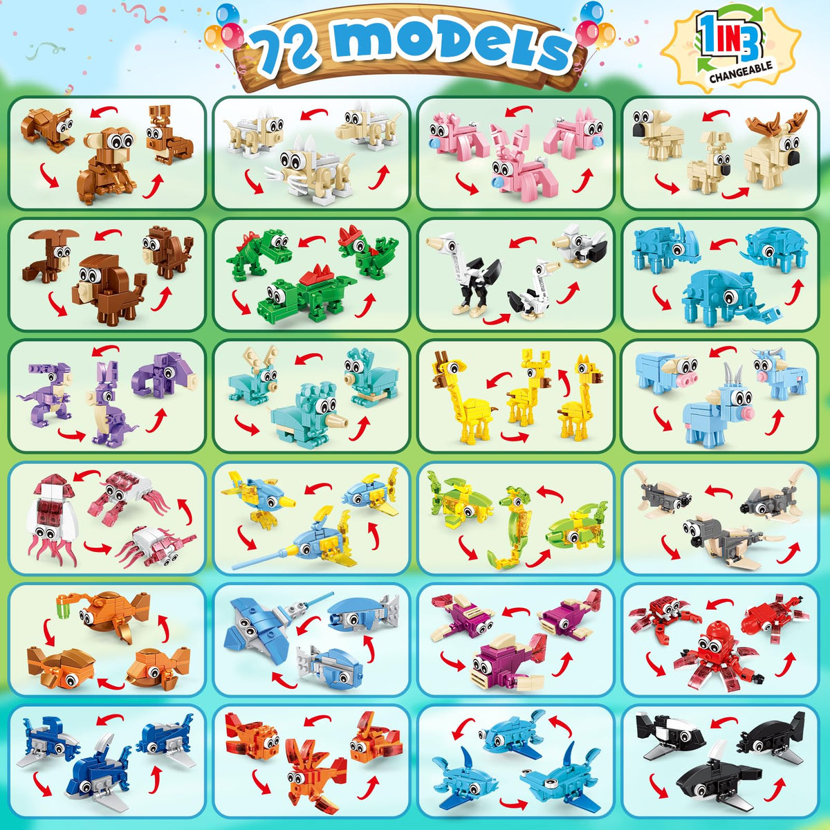 IMCUAMK forest series buildable animals scene showcasing hands-on learning and creativity.