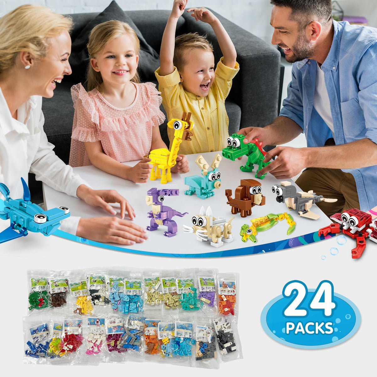 IMCUAMK ocean series penguin and whale figures promote imaginative play.