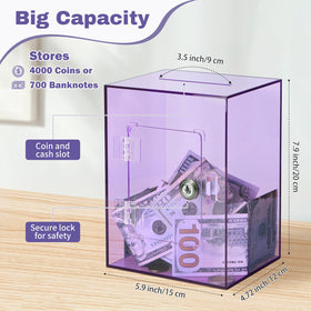 Imeepa piggy bank with two keys ensures secure access for kids and adults.