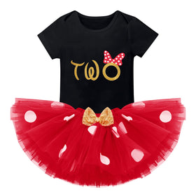 IMEKIS 2nd birthday romper tutu headband set for cake smash photos