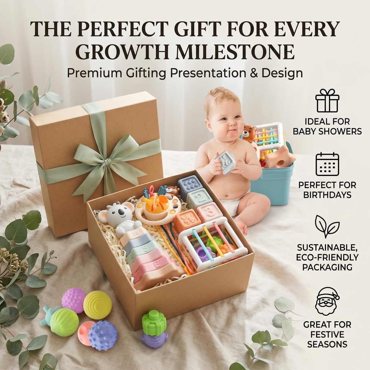 Imireux gift-ready Montessori set ideal for baby showers and birthdays