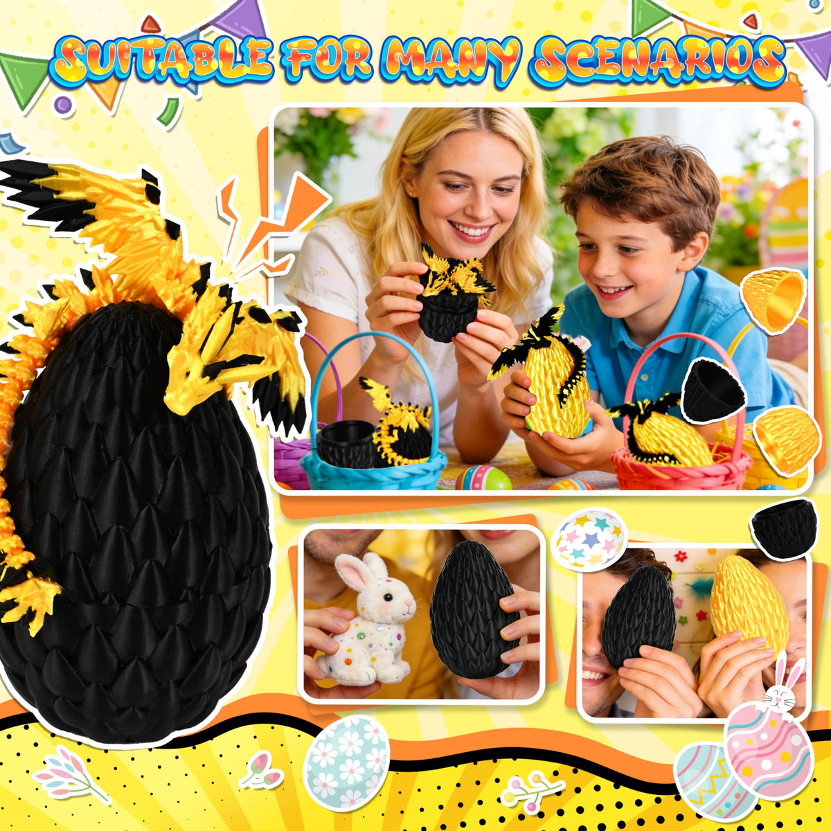 Impossmaker articulated dragon egg pose; adjustable view for imaginative storytelling.