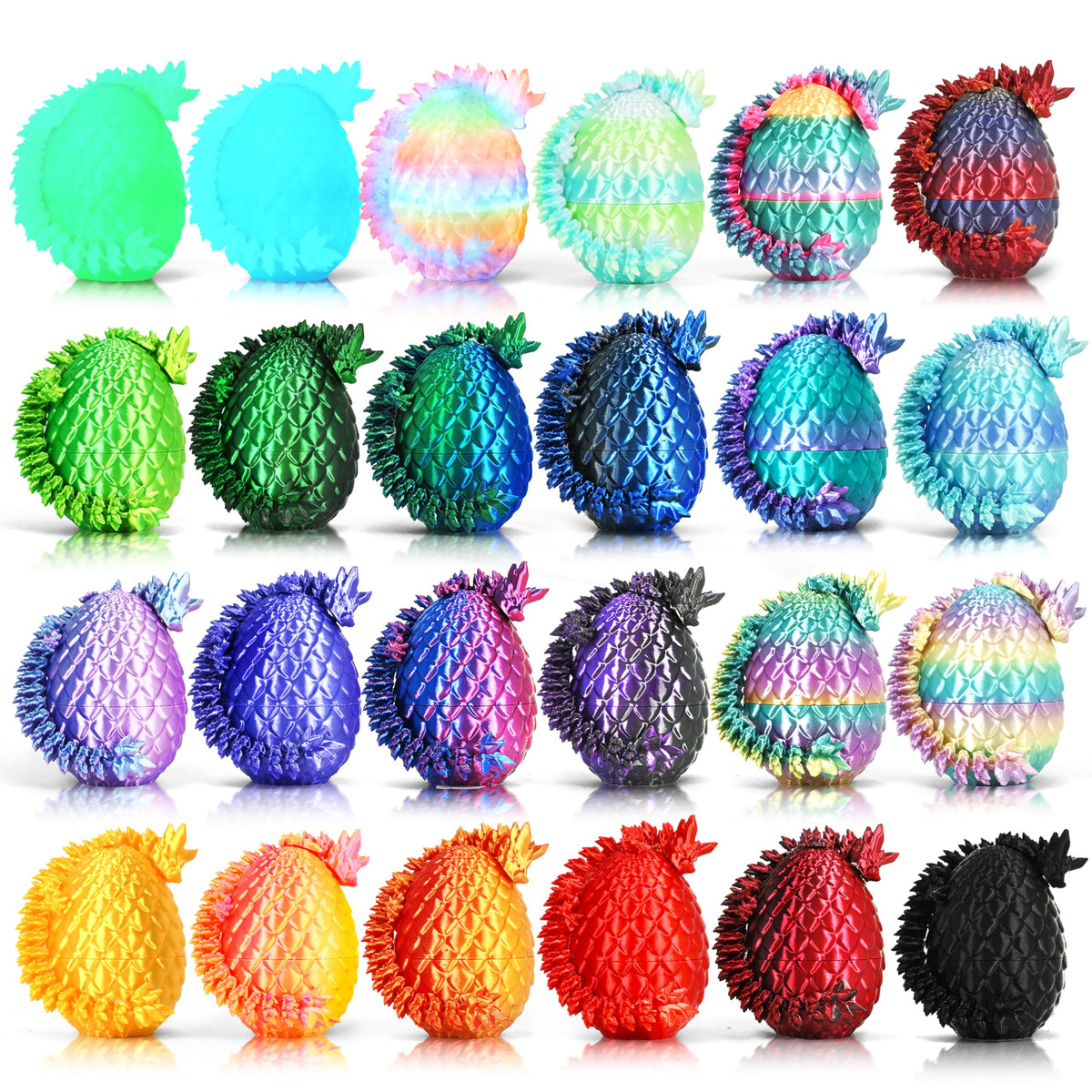 Impossmaker dragon egg 24-pack—intricate scales for captivating display and pretend play