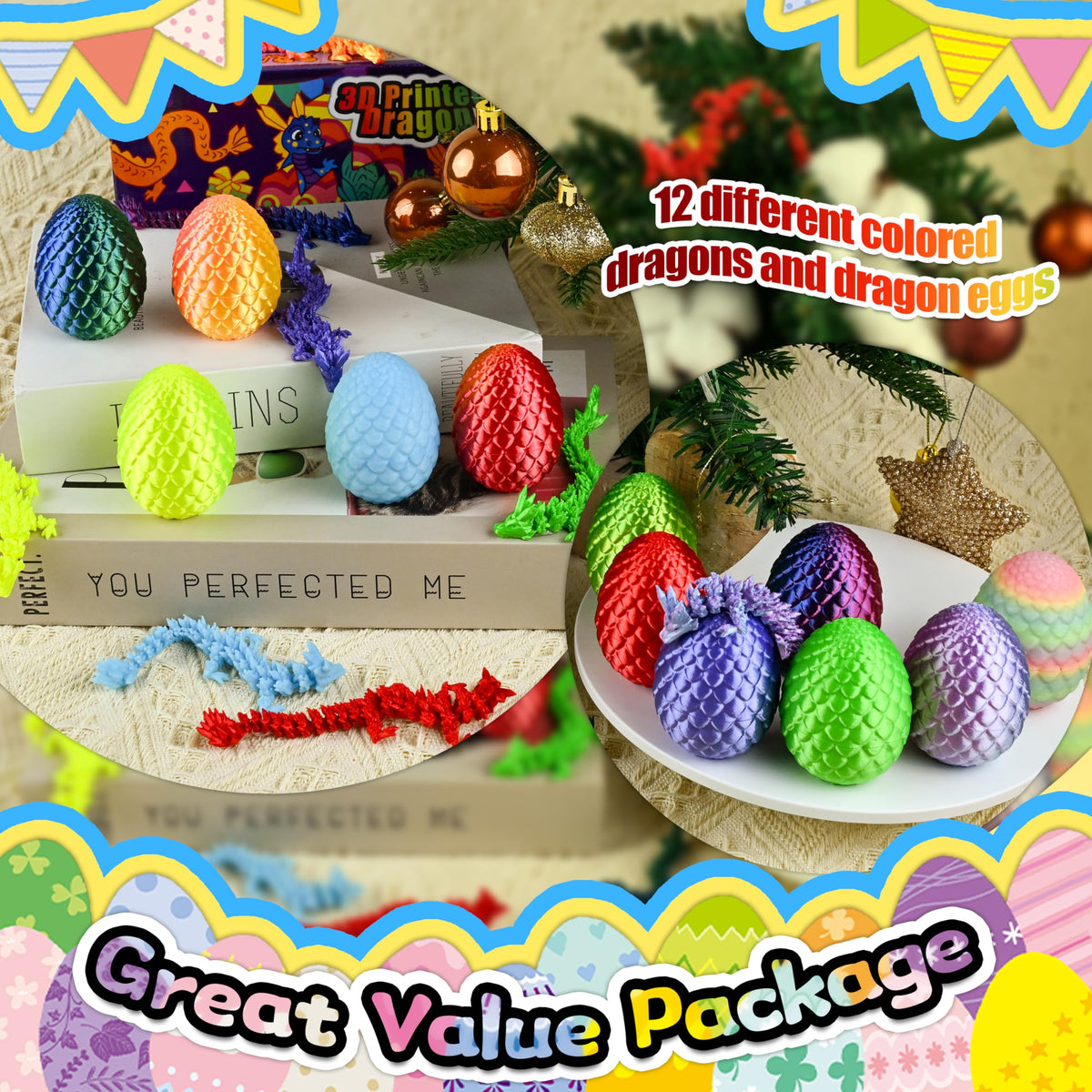 Impossmaker dragon egg set with detailed scales and lifelike texture